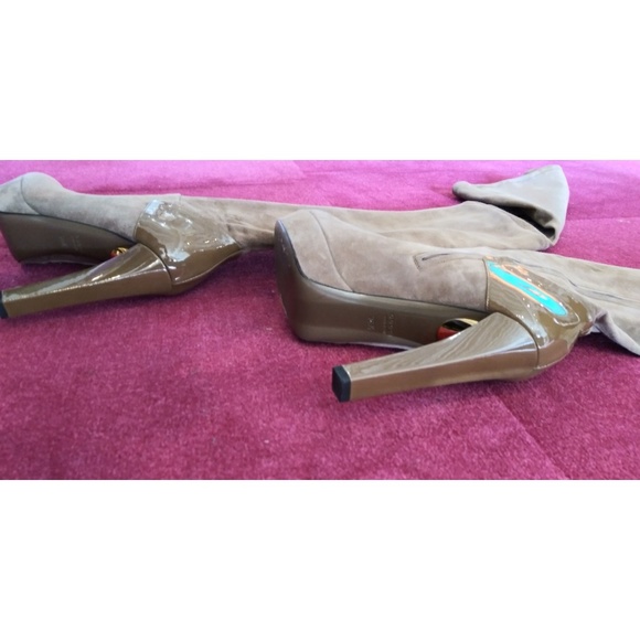 Gucci -6.5- Thigh High Suede & Patent Leather Boot - Picture 4 of 8